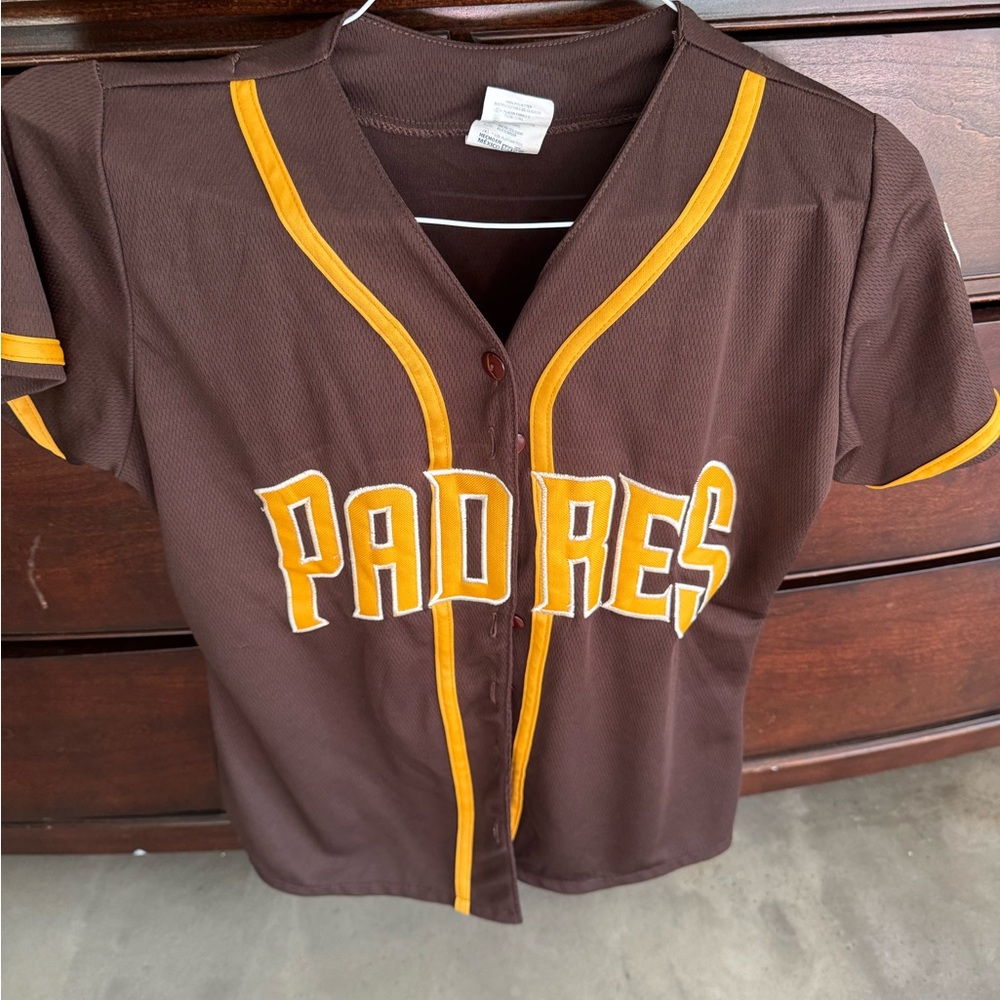 MLB Brown and Yellow Padres Jersey Classic Design